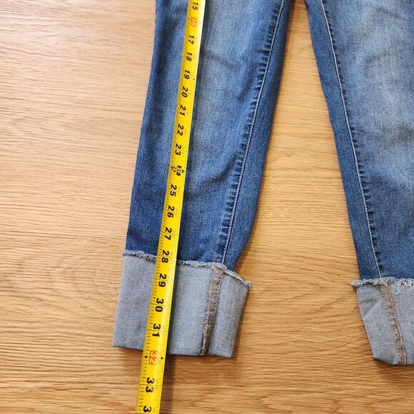 1822 Denim Jeans Womens 6 Taylor Skinny Stretch Cuffed Cropped Hippie Blue 28x24 - Picture 8 of 11